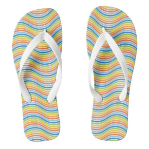 Chanclas de Líneas Onduladas Coloridas