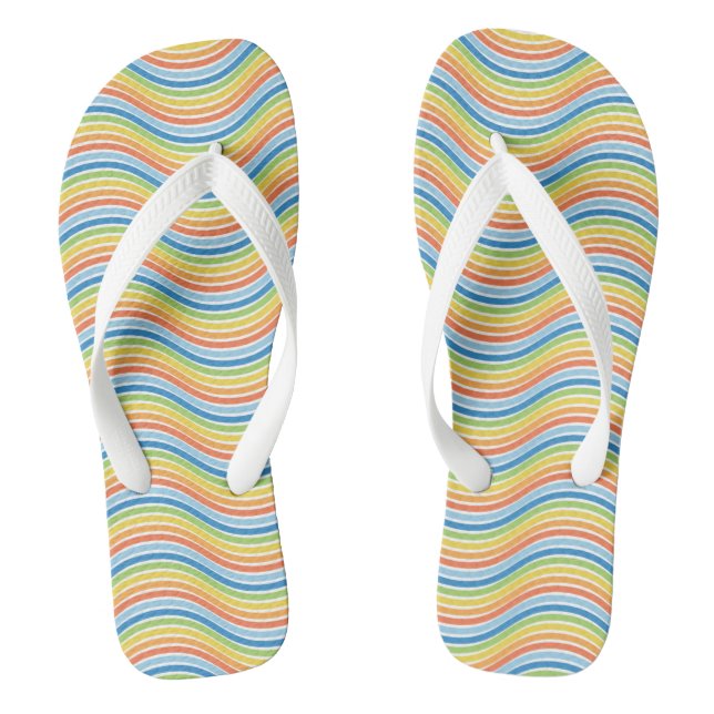 Chanclas de Líneas Onduladas Coloridas (Plantilla)