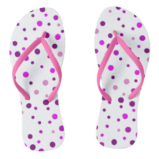 Chanclas de lunares rosa y morado