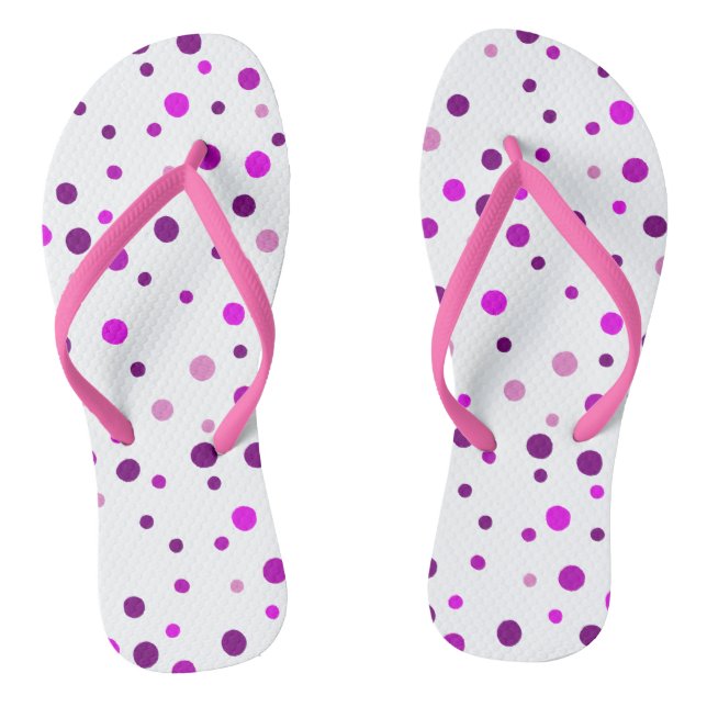 Chanclas de lunares rosa y morado (Plantilla)