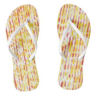 Chanclas de moda con rayas de lluvia naranja blanc