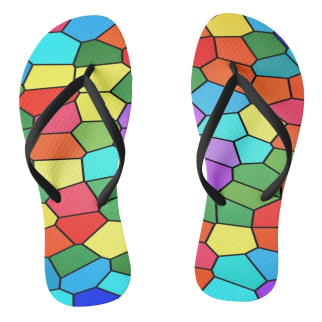Chanclas de mosaicos de arcoíris (Plantilla)