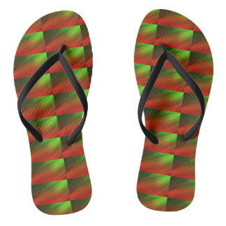 Chanclas de mujer rojas y verdes