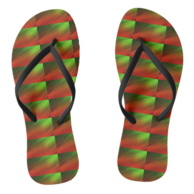 Chanclas de mujer rojas y verdes (Plantilla)