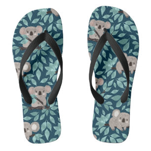 Chanclas de oso koala azul verdoso