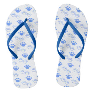 Chanclas de pata azul claro y blanco