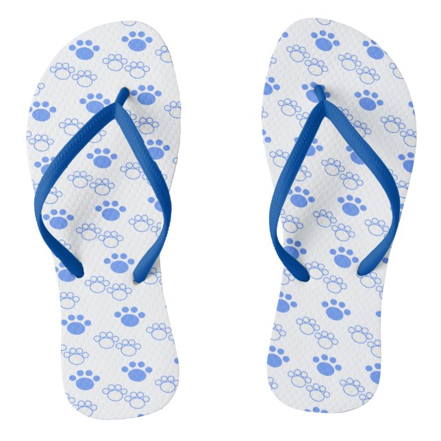 Chanclas de pata azul claro y blanco (Plantilla)