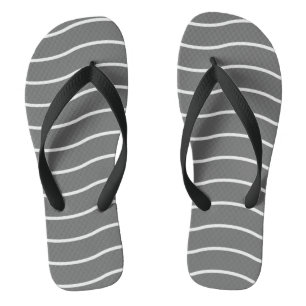 Chanclas de patrón de onda gris blanco
