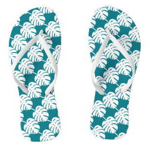 Chanclas de playa con estampado de hoja de palma a