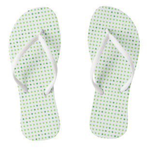 Chanclas de puntos con patrón de Chevron verde lim