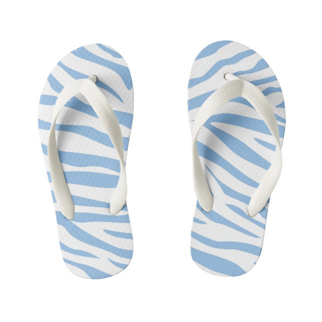 Chanclas de rayas de cebra azules para niños (Plantilla)