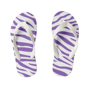 Chanclas de rayas de cebra moradas para niños