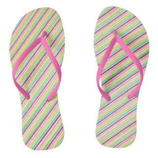 Chanclas de rayas diagonales coloridas