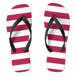 Chanclas de rayas rojas y blancas – Arena de playa