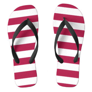 Chanclas de rayas rojas y blancas – Arena de playa