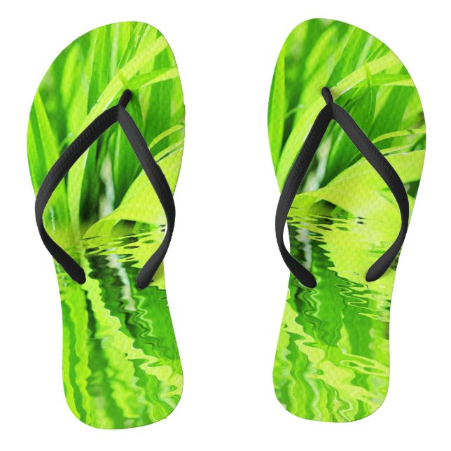 Chanclas de reflejo de hierba verde súper positiva (Plantilla)