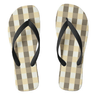 Chanclas de verano con estampado marrón y beige