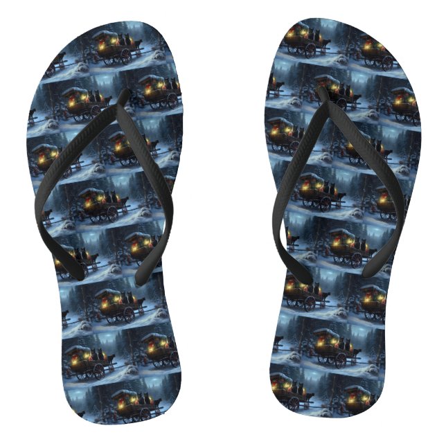 Chanclas Decoración de los Navidades de Sleigh Ride, un gat (Plantilla)