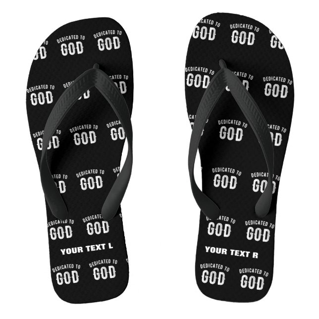 CHANCLAS DEDICADO A DIOS PERSONALIZABLE GUAY TEXTO BLANCO (Plantilla)