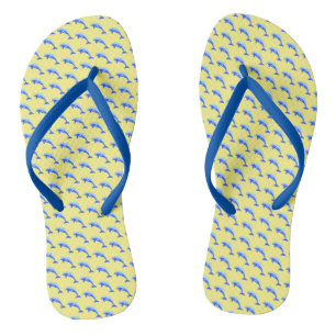 Chanclas Delfín azul feliz, Personalizado tropical dulce de