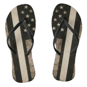 Chanclas Delgada Línea Blanca Bandera Americana Flip Flops
