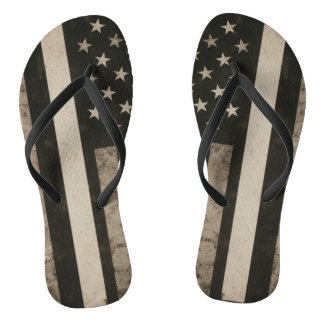 Chanclas Delgada Línea Blanca Bandera Americana Flip Flops
