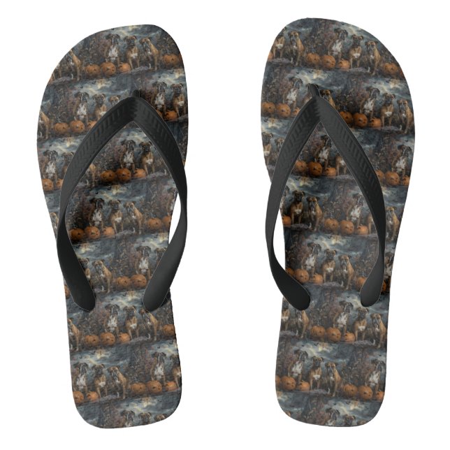 Chanclas Delicia Canina de Noche de Halloween Boxer (Plantilla)