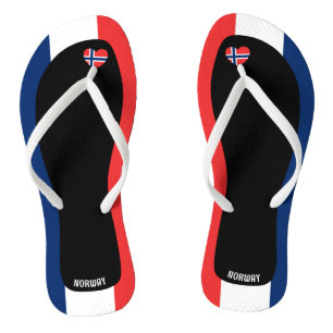 Chanclas Deliciosos colores de bandera noruega patrióticos