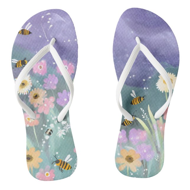 Chanclas Delight Buzzing Bees un lugar ideal para los viaje (Plantilla)
