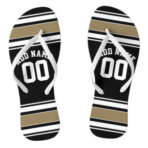 Chanclas Deportes Jersey Black and Gold Stristris Name Numb