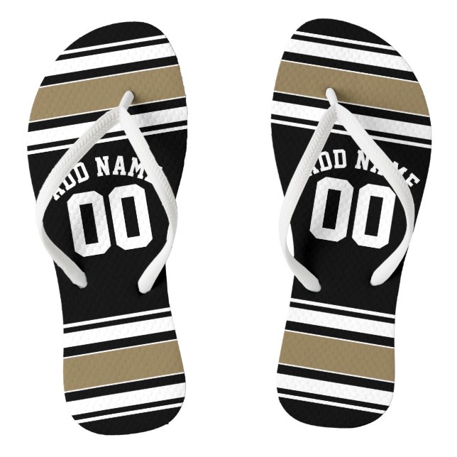 Chanclas Deportes Jersey Black and Gold Stristris Name Numb (Plantilla)