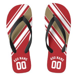 Chanclas Deportes Jersey Red y Gold Strikes Número de nombr