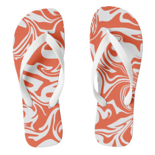 Chanclas Derrame - Naranja y blanco