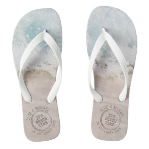 Chanclas Destino de bodas de playa personalizado