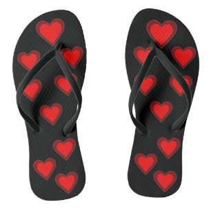 Chanclas Día de San Valentín Rojo Corazón Marrón Negro 4Ann