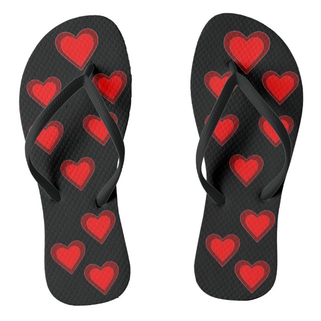 Chanclas Día de San Valentín Rojo Corazón Marrón Negro 4Ann (Plantilla)