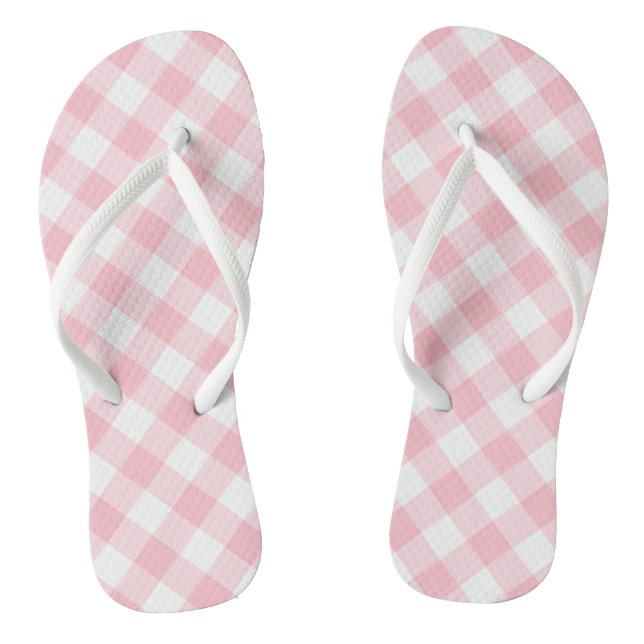 Chanclas Diagonal de gran tamaño rosa y blanco (Plantilla)