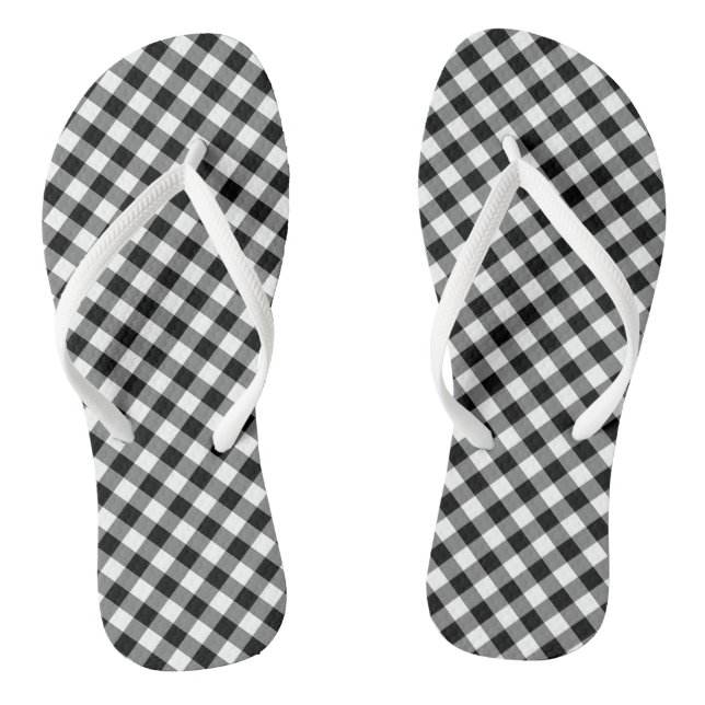 Chanclas Diagonal diagonal media en blanco y negro (Plantilla)