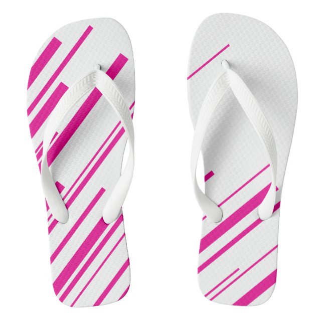 Chanclas Diagonales en magenta y blanco (Plantilla)