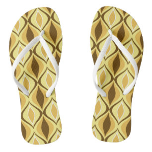 Chanclas Diamantes Modernos de Mediados de Siglo, Mostaza D