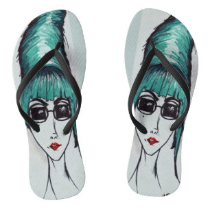 Chanclas Dibujo de arte pop de la Madre Monstruo con colmen