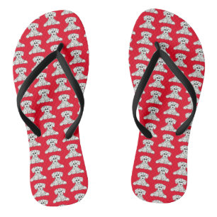 Chanclas Dibujo de perros rellenos dálmatas esquema simple 