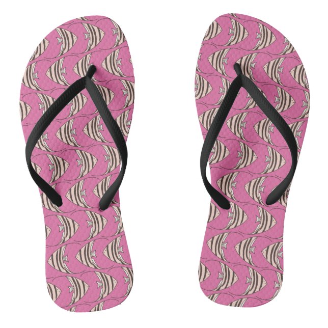 Chanclas Dibujo de pez rosa lindo (Plantilla)