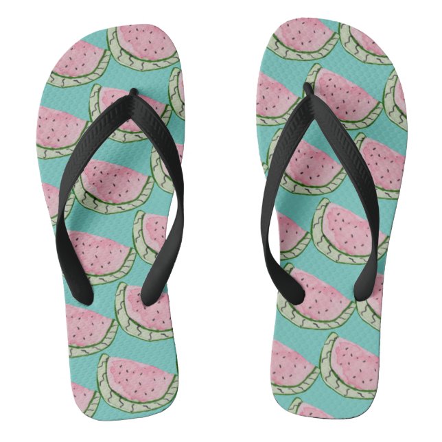 Chanclas Dibujos de sandía con acuarela Patrón pintado (Plantilla)
