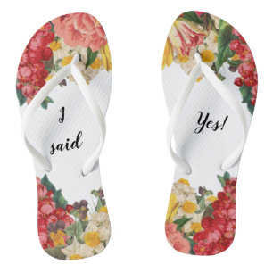 Chanclas ¡Dije que sí! Flip flops con diseño floral pintado