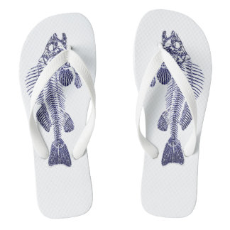 Chanclas Diseñador azul de los huesos de pescados