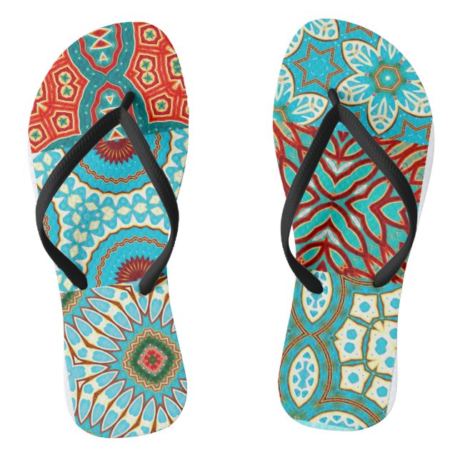 CHANCLAS DISEÑADOR DE COLLAGE OLA AZUL (Plantilla)