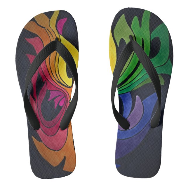 Chanclas diseño de arco iris (Plantilla)
