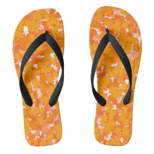 Chanclas Diseño de arte abstracto con follaje naranja
