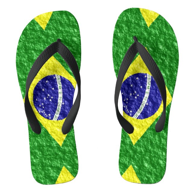 Chanclas Diseño de bandera brasileña (Plantilla)